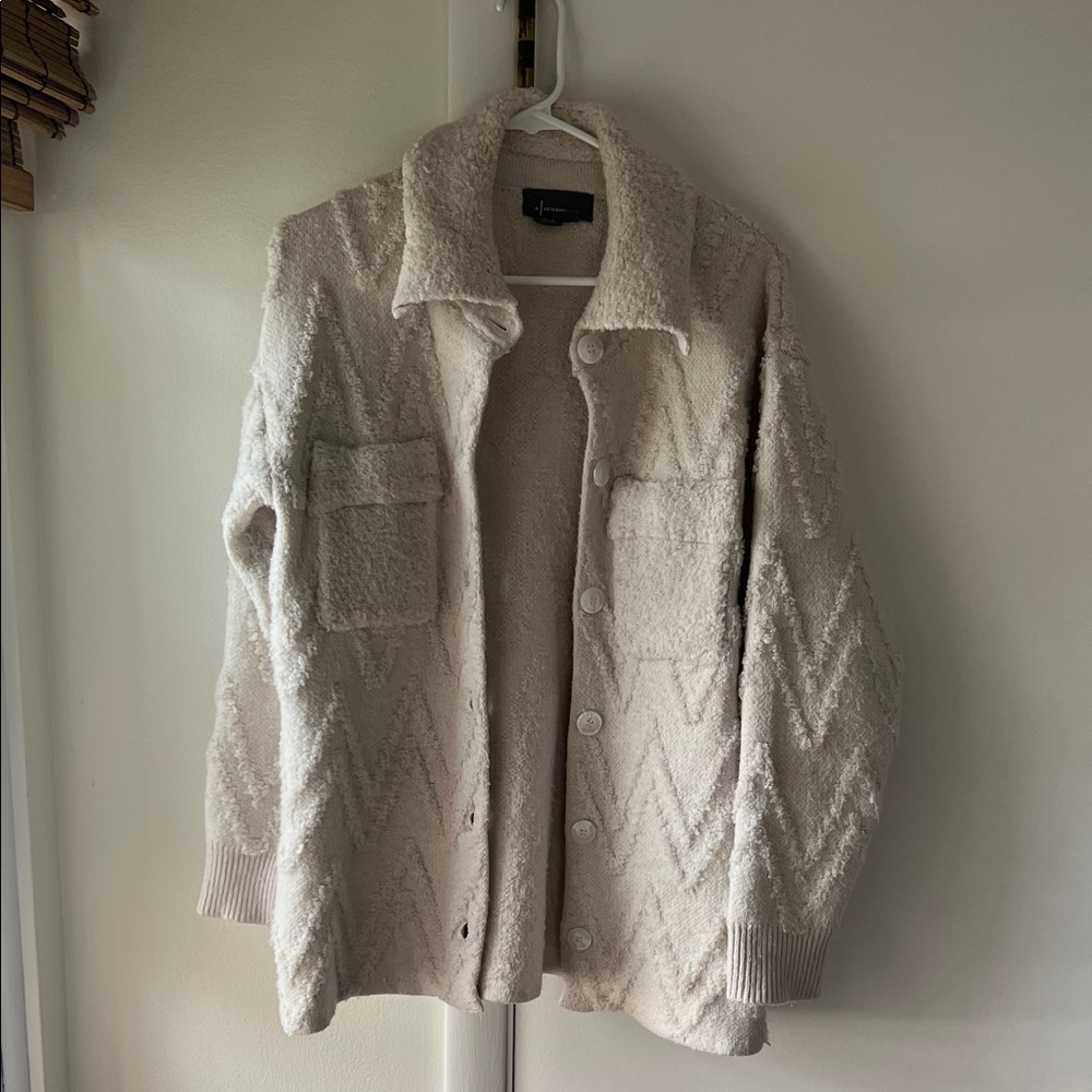 Anthropologie Cozy Cream Button-Front Women'sSweater/Jacket